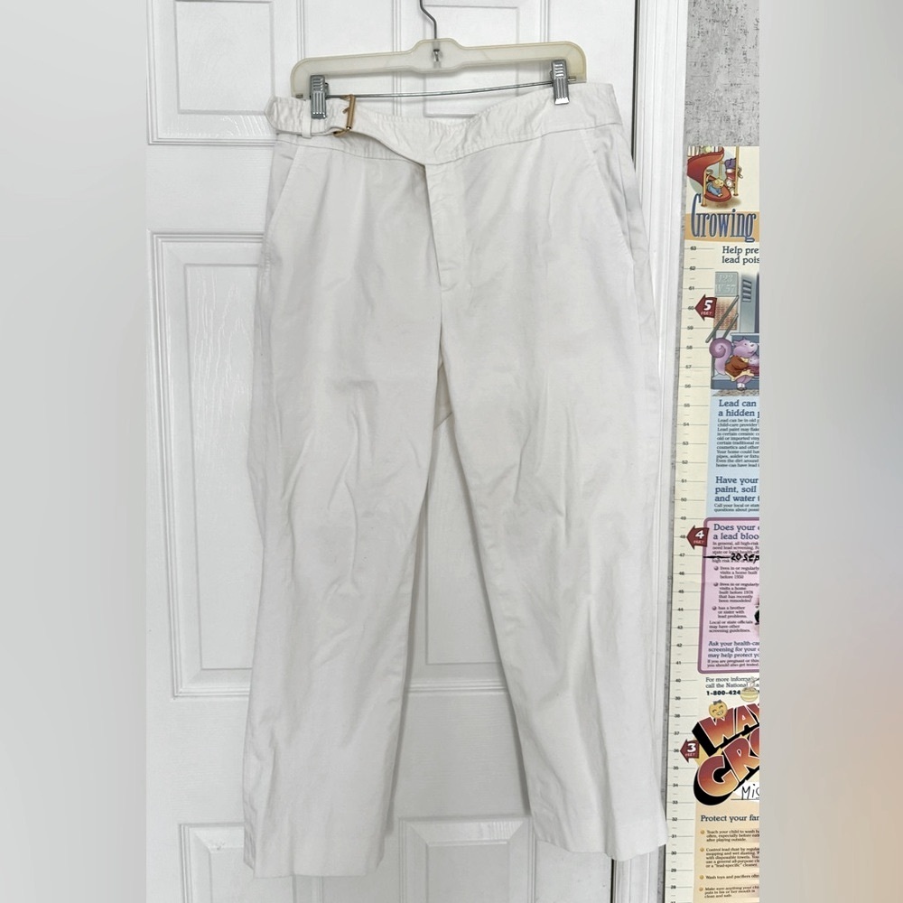 Lauren Ralph Lauren Womens cotton white pants Size 14 high rise